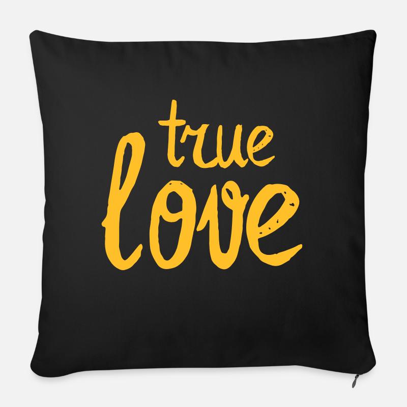 true love - Sofa pillowcase 17,3'' x 17,3'' (45 x 45 cm) - black