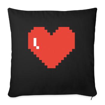Big Heart Pixel Art - Sofa pillowcase 17,3'' x 17,3'' (45 x 45 cm) - black - Front