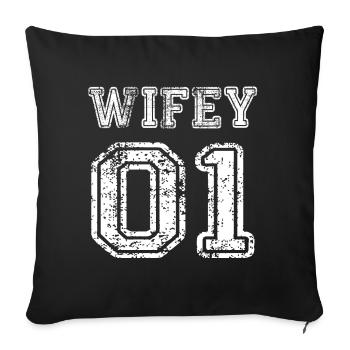 Wedding marriage wedding ceremony love loyalty gift idea - Sofa pillowcase 17,3'' x 17,3'' (45 x 45 cm) - black - Front