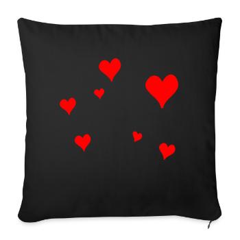 petit coeur - Housse de coussin décorative 45 x 45 cm - noir - Devant