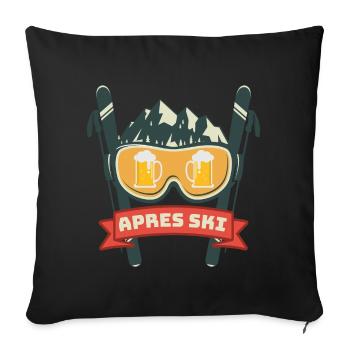 Après-ski hutte tenue | Sports d'hiver Hüttengaudi - Housse de coussin décorative 45 x 45 cm - noir - Devant