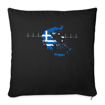 Greece - Sofa pillowcase 17,3'' x 17,3'' (45 x 45 cm) - black - Front