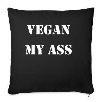 végétalien mon cul - Housse de coussin décorative 45 x 45 cm - noir - Devant