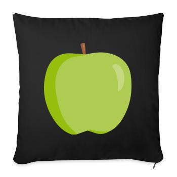 Apple green fruit healthy gift idea - Sofa pillowcase 17,3'' x 17,3'' (45 x 45 cm) - black - Front