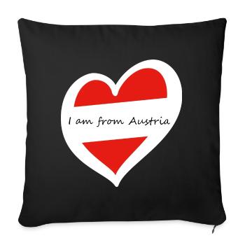 I am from Austria. - Sofa pillowcase 17,3'' x 17,3'' (45 x 45 cm) - black - Front