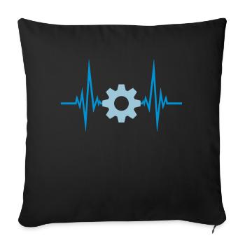 mechanically pulse frequency heartbeat worker ingen - Sofa pillowcase 17,3'' x 17,3'' (45 x 45 cm) - black - Front