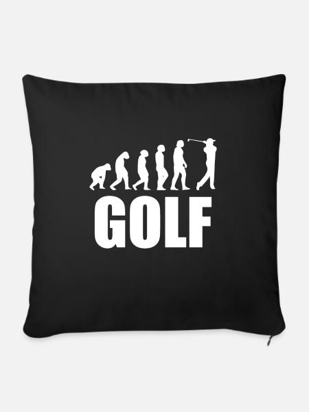 Golf Evolution Geschenk Golfer Rentner - Sofakissenbezug 45 x 45 cm - Schwarz