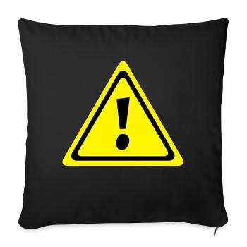 ausrufezeichen_shield_cy2 - Housse de coussin décorative 45 x 45 cm - noir - Devant
