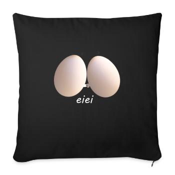 Oeuf - Housse de coussin décorative 45 x 45 cm - noir - Devant