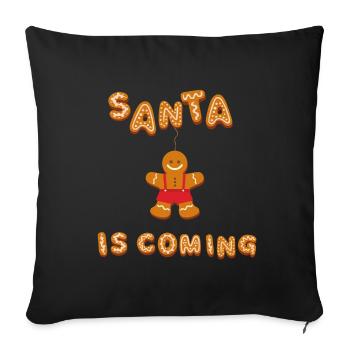 Le Père Noël arrive - Housse de coussin décorative 45 x 45 cm - noir - Devant