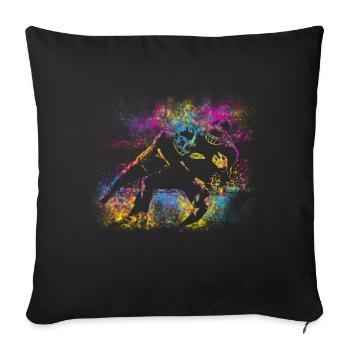Football Colors - Sofa pillowcase 17,3'' x 17,3'' (45 x 45 cm) - black - Front