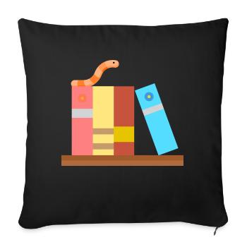 bookworm - Sofa pillowcase 17,3'' x 17,3'' (45 x 45 cm) - black - Front