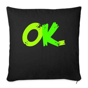 ok neon - Sofa pillowcase 17,3'' x 17,3'' (45 x 45 cm) - black - Front