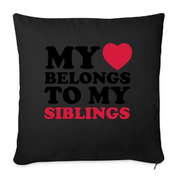 MHBTM siblings - Sofa pillowcase 17,3'' x 17,3'' (45 x 45 cm) - black - Front