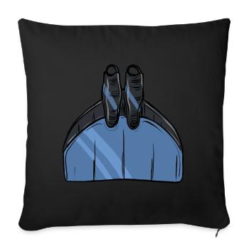 blue monofin freediving finswimming freediving - Sofa pillowcase 17,3'' x 17,3'' (45 x 45 cm) - black - Front