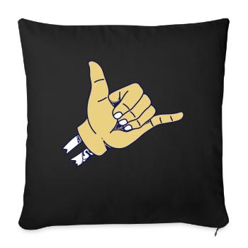 SURF | Surfer Greeting | Shaka - Sofa pillowcase 17,3'' x 17,3'' (45 x 45 cm) - black - Front