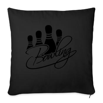 Bowling Pins Text Logo Design - Sofa pillowcase 17,3'' x 17,3'' (45 x 45 cm) - black - Front