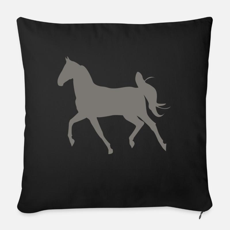 Pferd - Sofakissenbezug 45 x 45 cm - Schwarz