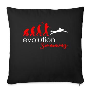 Natation - Housse de coussin décorative 45 x 45 cm - noir - Devant