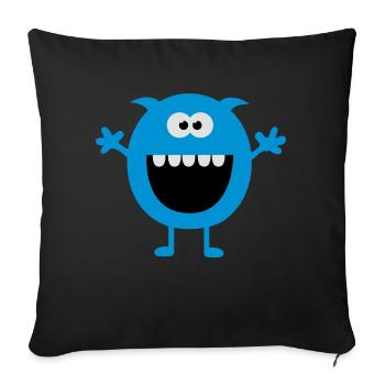 Funny Cute Monsters (Free Hugs) - Sofa pillowcase 17,3'' x 17,3'' (45 x 45 cm) - black - Front