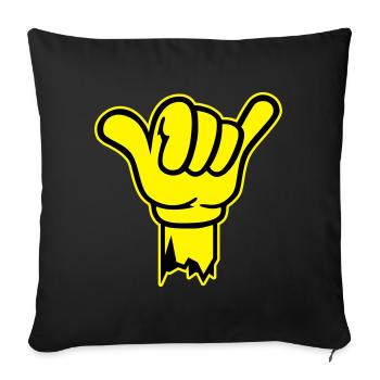 hand shaka finger - Sofakissenbezug 45 x 45 cm - Schwarz - Vorne