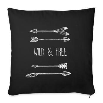 Arrows wanderlust - Sofa pillowcase 17,3'' x 17,3'' (45 x 45 cm) - black - Front
