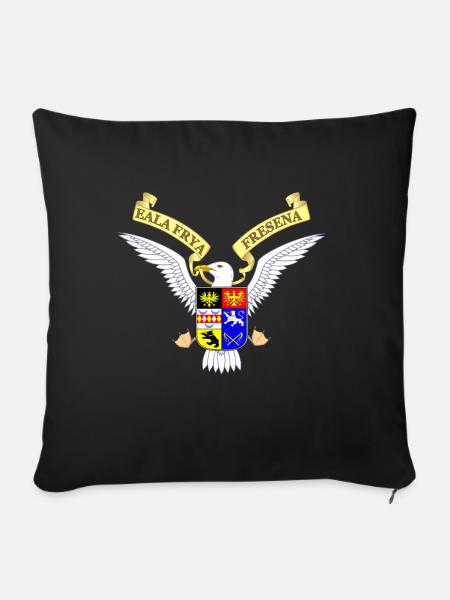 Wappen Eala Frya Fresena - Sofakissenbezug 45 x 45 cm - Schwarz
