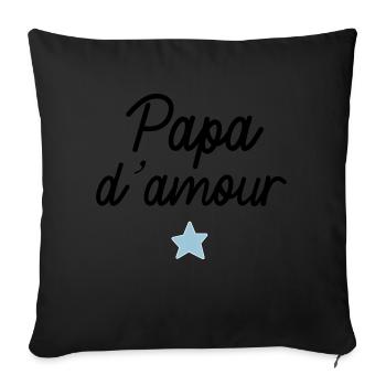 Papa d amour e toile - Housse de coussin décorative 45 x 45 cm - noir - Devant