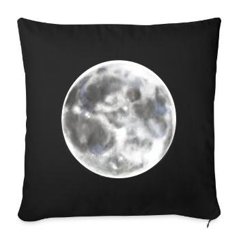 Nuit de pleine lune lune - Housse de coussin décorative 45 x 45 cm - noir - Devant