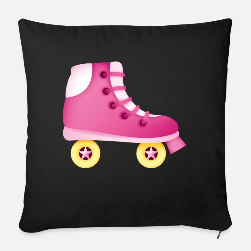 Smiley Roll Skate - Sofa pillowcase 17,3'' x 17,3'' (45 x 45 cm) - black