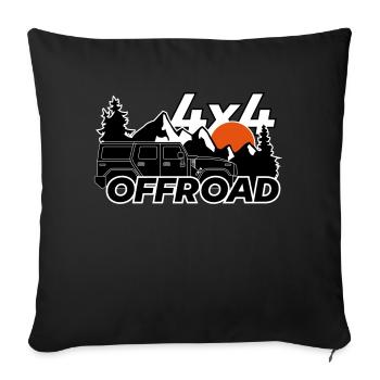 Offroad 4x4 Jeep logo - Sofa pillowcase 17,3'' x 17,3'' (45 x 45 cm) - black - Front