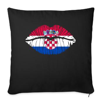 Kuss Kroatien - Sofakissenbezug 45 x 45 cm - Schwarz - Vorne