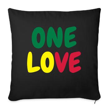 Cannabis / Haschich / Marijuana / Reggae / Rasta - Housse de coussin décorative 45 x 45 cm - noir - Devant