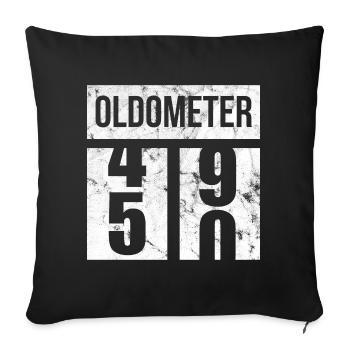 50 Oldometer 50. Geburtstagsgeschenkidee - Sofakissenbezug 45 x 45 cm - Schwarz - Vorne