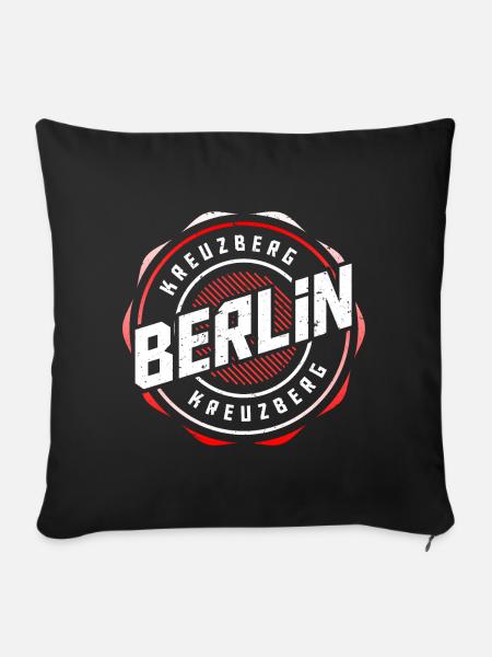 Berlin Kreuzberg - Sofakissenbezug 45 x 45 cm - Schwarz