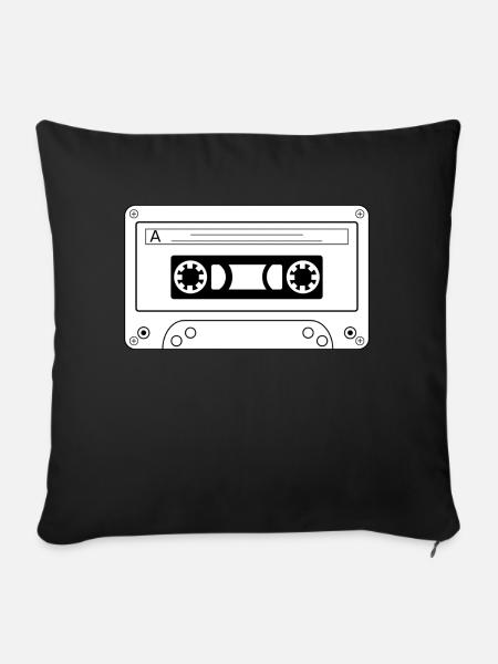 Casette Old Scool - Sofakissenbezug 45 x 45 cm - Schwarz