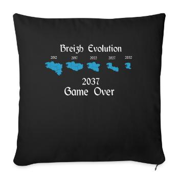 Bretagne Evolution - Housse de coussin décorative 45 x 45 cm - noir - Devant