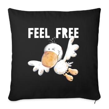 Feel Free Vogelfrei - Vogel - Sofakissenbezug 45 x 45 cm - Schwarz - Vorne