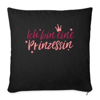 Ich bin eine Prinzessin Partnershirt - Sofakissenbezug 45 x 45 cm - Schwarz - Vorne