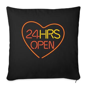 neon open heart - Housse de coussin décorative 45 x 45 cm - noir - Devant