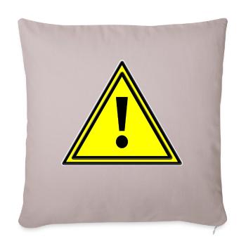 Warning triangle error warning triangle warning sign yellow - Sofa pillowcase 17,3'' x 17,3'' (45 x 45 cm) - light taupe - Front