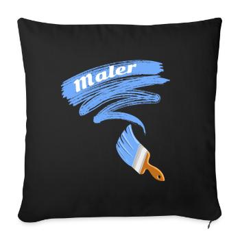 Maler Motiv Pinsel - Sofakissenbezug 45 x 45 cm - Schwarz - Vorne
