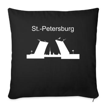 Cadeau de voyage historique de Saint-Pétersbourg - Housse de coussin décorative 45 x 45 cm - noir - Devant