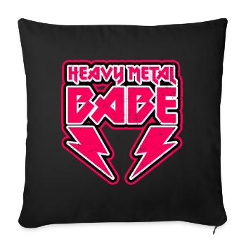 Heavy metal babe - Sofa pillowcase 17,3'' x 17,3'' (45 x 45 cm) - black - Front