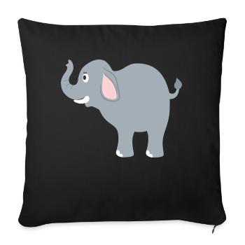 l'éléphant - Housse de coussin décorative 45 x 45 cm - noir - Devant