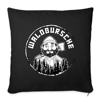 Cadeau de garçon cool forestier papa forestier - Housse de coussin décorative 45 x 45 cm - noir - Devant