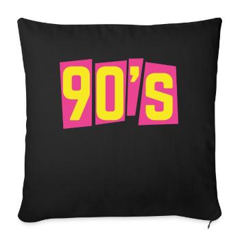 90s nineties 90s old school - Sofa pillowcase 17,3'' x 17,3'' (45 x 45 cm) - black - Front