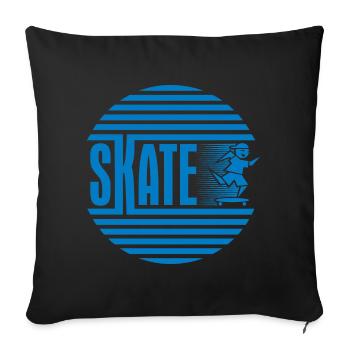 Circular Retro Blue Skating - Sofa pillowcase 17,3'' x 17,3'' (45 x 45 cm) - black - Front