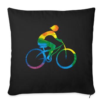 Cyclist - Sofa pillowcase 17,3'' x 17,3'' (45 x 45 cm) - black - Front