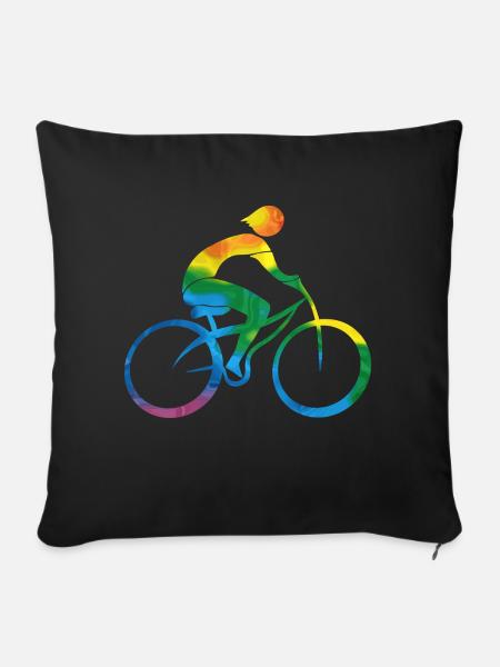 Radfahrer - Sofakissenbezug 45 x 45 cm - Schwarz